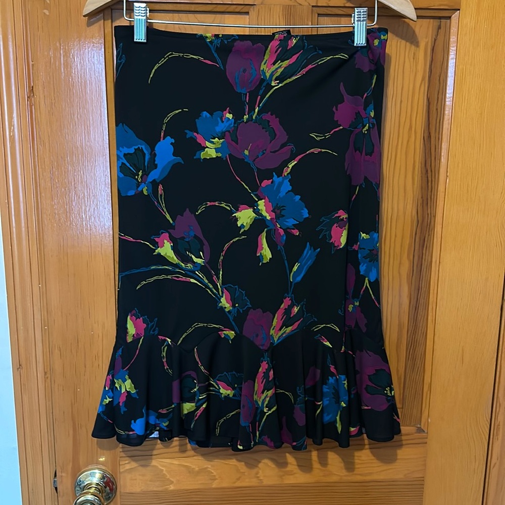 Fun black skirt with florals